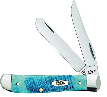 Case Mini Trapper Slipjoint Folding Knife, Bone Caribbean Blue, 25593