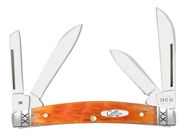 Case Small Congress Slipjoint Folding Knife, Stainless Steel, Crandall Jig Cayenne Bone, 35808