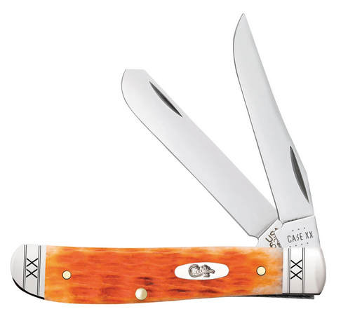 Case Mini Trapper Slipjoint Folding Knife, Stainless, Jig Cayenne Bone, 35809