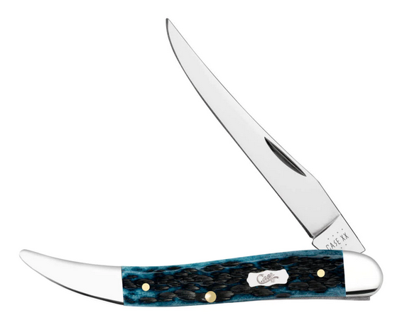 Case Medium Texas Toothpick Slipjoint Folding Knife, Stainless, Mediterranean Blue Bone, 51855