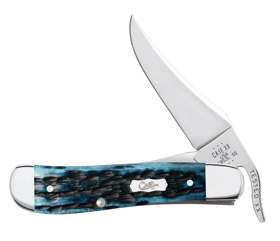 Case RussLock Folding Knife, Stainless, Mediterranean Blue Bone, 51859