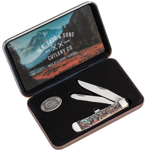 Case Trapper Sportsman Series Gift Set, Stainless Steel, Smooth Natural Bone, 60585