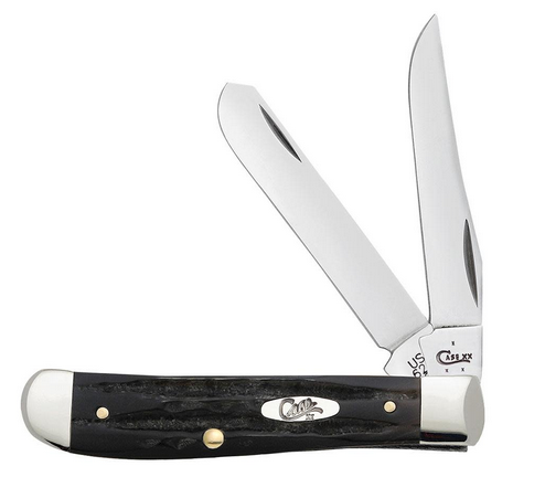 Case Mini Trapper Slipjoint Folding Knife, Stainless Steel, Buffalo Horn Jig, 65016
