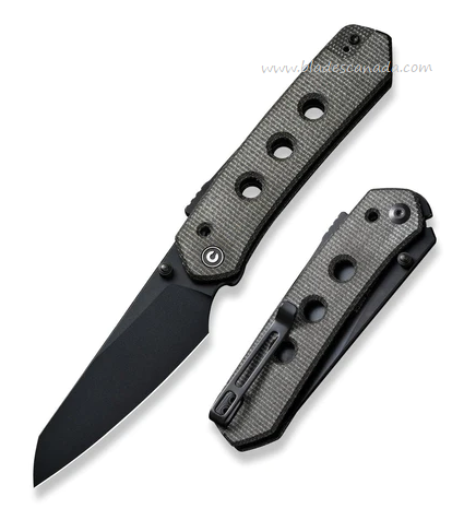 CIVIVI Vision FG Folding Knife, Nitro-V Black, Micarta Dark Green, 22036-3