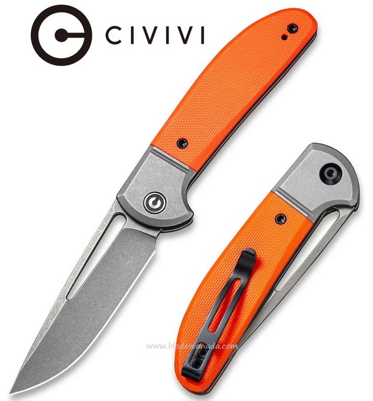 CIVIVI Trailblazer Slipjoint Folding Knife, 14C28N, G10 Orange, 2018A