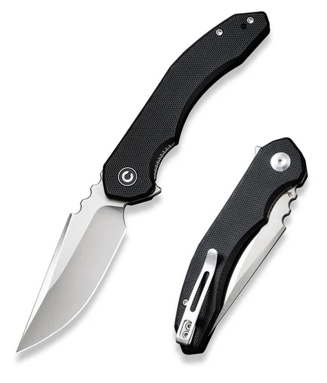 CIVIVI Bluetick Flipper Folding Knife, 14C28N Satin, G10 Black, C23050-1