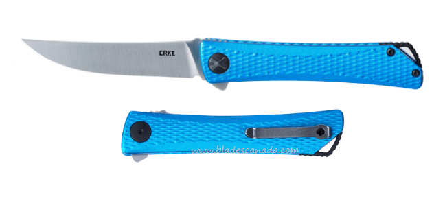 CRKT Kalbi Flipper Folding Knife, 440, Aluminum Blue, 7540