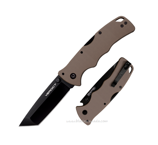 Cold Steel Verdict Folding Knife, AUS10A Tanto, G10 FDE, FL-C3T10AFDE