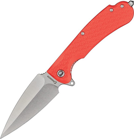 Daggerr Urban 2 Flipper Folding Knife, Stonewash Blade, FRN Orange Textured, DGRU2FORSW