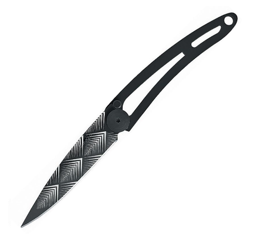 Deejo Naked 15g Art Folding Knife, Stainless Black, DEE7GN105