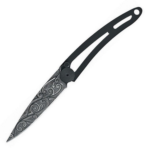 Deejo Naked 15g Pacific Folding Knife, Stainless Black, DEE7GN141