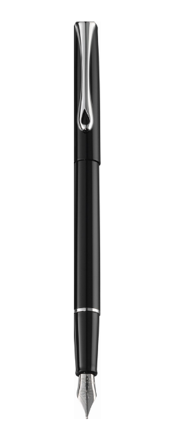 Diplomat Traveller Fountain Pen, Black Lacquer STL w/Chrome Accents, Fine Point, DD10424950