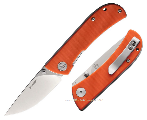 Eikonic Fairwind Folding Knife, D2 Satin, G10 Orange, 220SOR