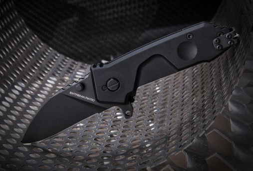 Extrema Ratio MF0 D Flipper Folding Knife, N690 Black, Aluminum Black Ruvido