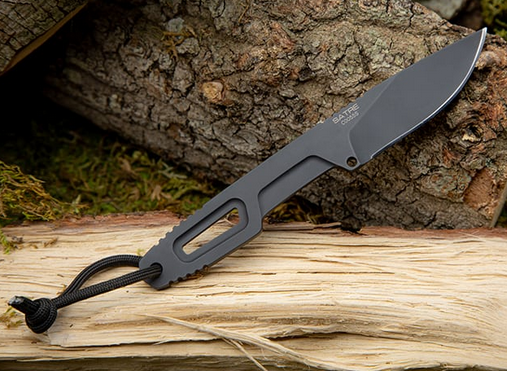 Extrema Ratio Satre Fixed Blade Knife, N690 Black, Black Handle