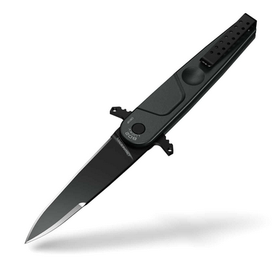 Extrema Ratio BD2 Lucky Flipper Folding Knife, N690 Black, Aluminum Black