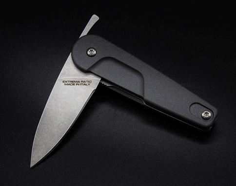 Extrema Ratio BD0 R Flipper Folding Knife, N690 Stonewash, Nylon Wolf Grey Handle