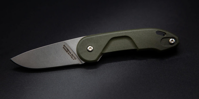 Extrema Ratio BF0 R CD Flipper Folding Knife, N690 SW, Nylon Ranger Green Handle