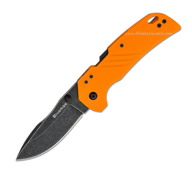 Cold Steel Engage Folding Knife, 4116 Stainless Black, GFN Orange, FL-30DPLD-BOZ