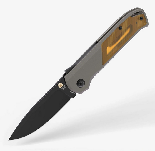 Flytanium Arcade Shark Lock Folding Knife, S35VN Black, Aluminum Gunmetal/Ultem Inlay, FLY1312