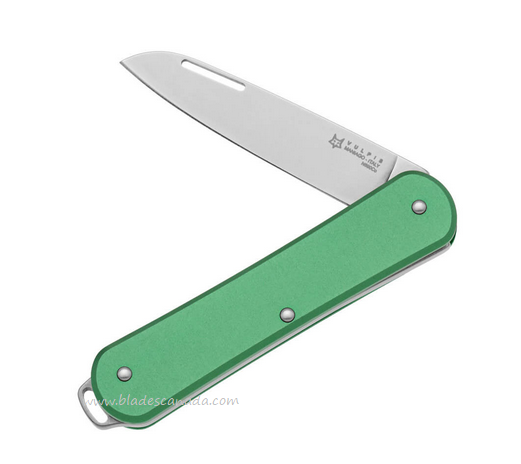 Fox Italy Vulpis Slipjoint Folding Knife, N690, Aluminum Green, VP130OD