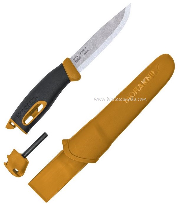 Morakniv Companion Spark Fixed Blade Knife, Stainless, Yellow, 13573
