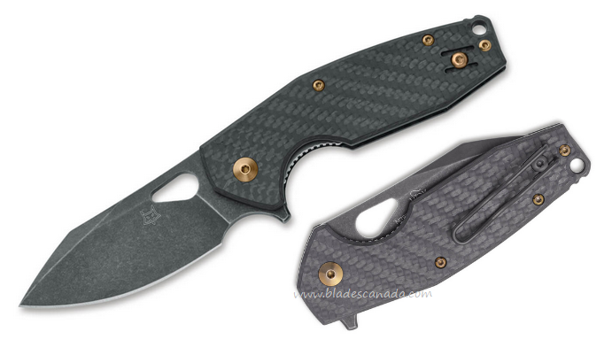 Fox Italy Yaru Flipper Folding Knife, Bohler M398 Black SW, Carbon Fiber, FX527LICF