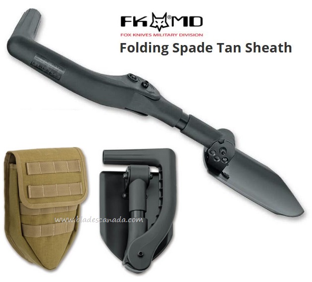Fox Knives Folding Spade w/Tan Sheath, 0171111