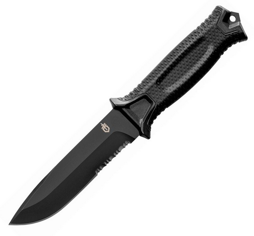 Gerber Strongarm Fixed Blade Knife, Stainless Black Serrated, Nylon Black, 1060