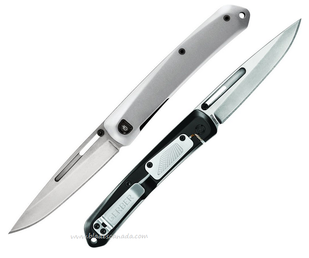 Gerber Affinity Framelock Folding Knife, Satin Blade, Aluminum Grey Handle, G1867