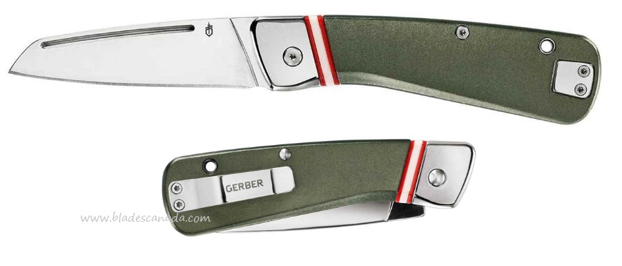 Gerber Straightlace Slipjoint Folding Knife, Aluminum Green, G3721