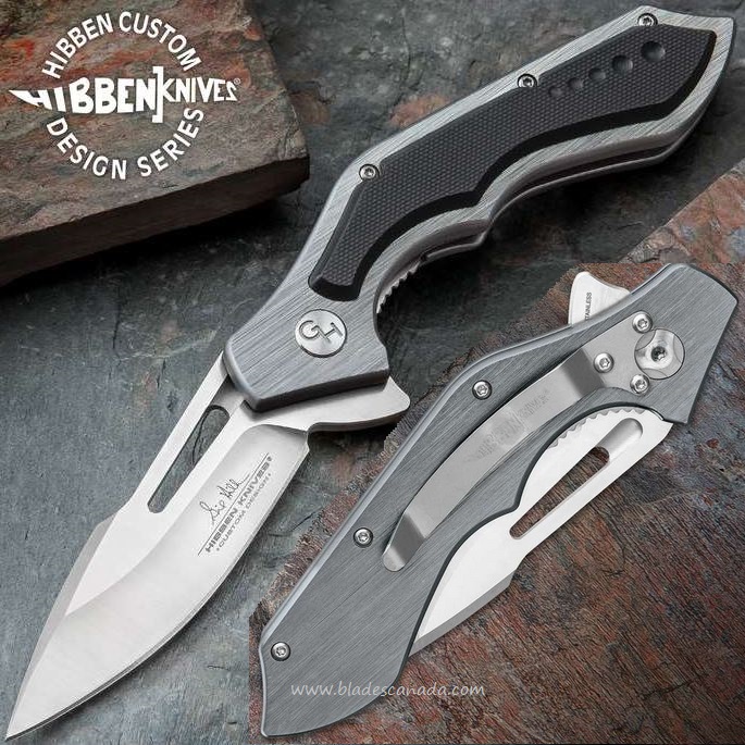 Gil Hibben Hurricane Flipper Folding Knife, Aluminum/G10 Black, GH5080