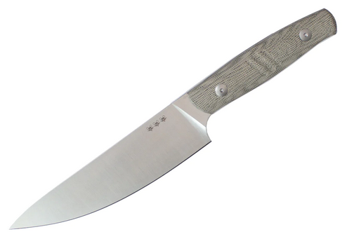 GiantMouse Carving Kitchen Knife, Nitro B, Micarta Green