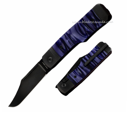 Jack Wolf Gunslinger Jack Framelock Folding Knife, S90V Black, Kirinite Cosmic Purple