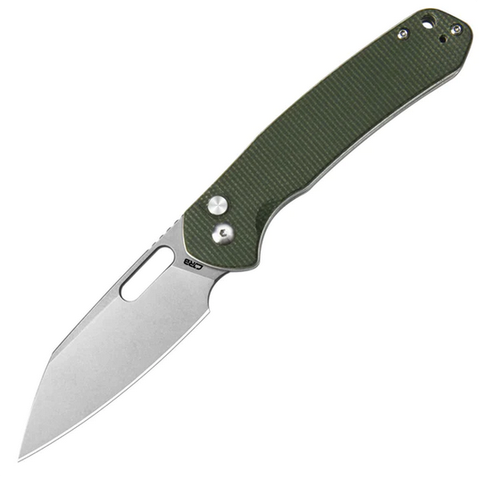CJRB Pyrite Button Lock Folding Knife, AR-RPM9 SW Wharncliffe, Micarta Green, J1925A-MGN