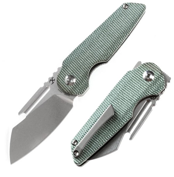 Kansept Rafe Flipper Folding Knife, CPM-S35VN, Micarta Green, K2048A3