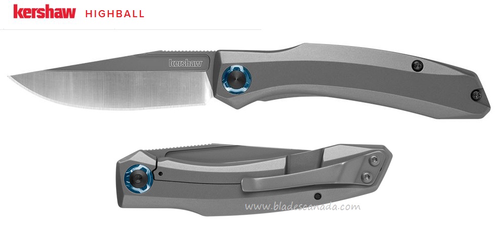 Kershaw Highball Framelock Folding Knife, D2 Steel, Stainless Handle, K7010