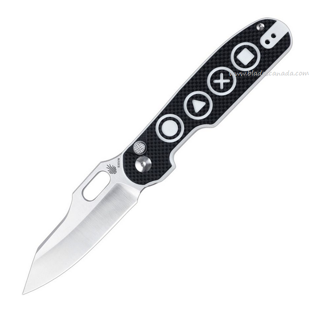 Kizer Cormorant Folding Knife, S35VN Satin, G10 White/Black, 4562A3