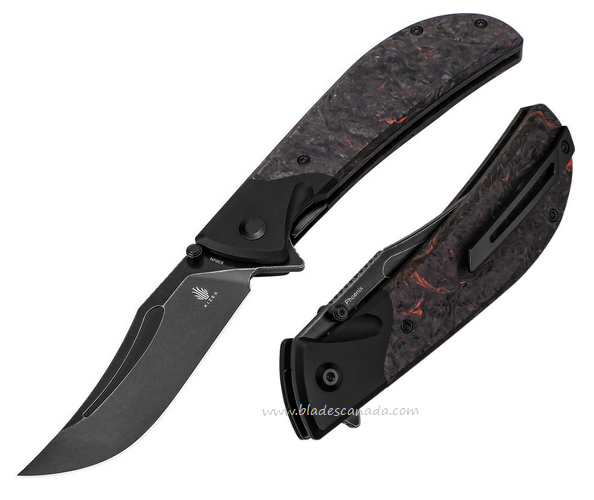Kizer Phoenix Flipper Folding Knife, S35VN Black SW, Aluminum/Carbon Fiber, KI4647A1