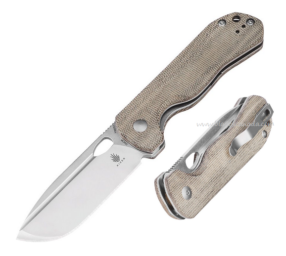 Kizer Bugai Folding Knife, 154CM Stonewash, Micarta Green, V3627C1