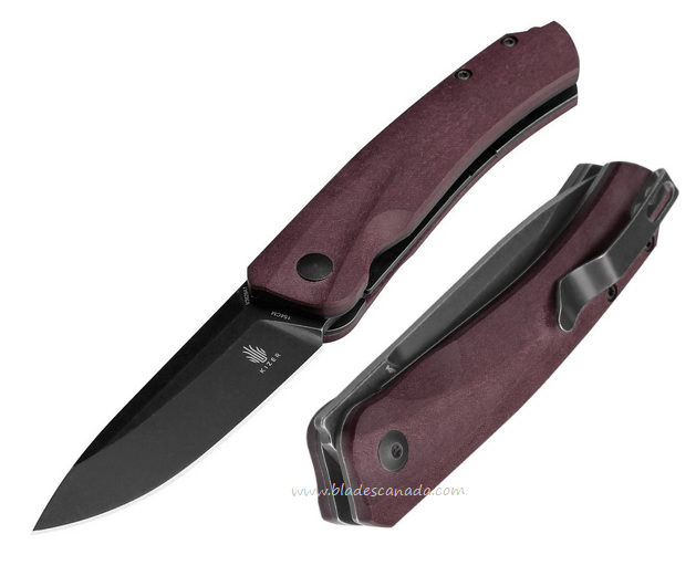 Kizer Agressor Folding Knife, 154CM Black SW, Richlite Burgundy, V3629A1