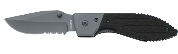 Ka-Bar Warthog Folding Knife, w/Serrations, G10 Black, Ka3073