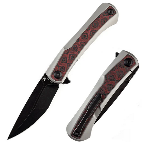 Kansept Kratos Flipper Framelock Knife, CPM S35VN Black, Titanium/Carbon Fiber Inlay, K1024A9