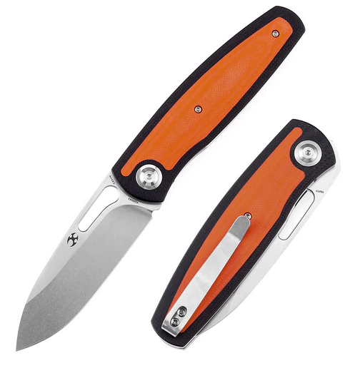 Kansept Mato Folding Knife, CPM S35VN Satin, G10 Orange/Black, K1050A2