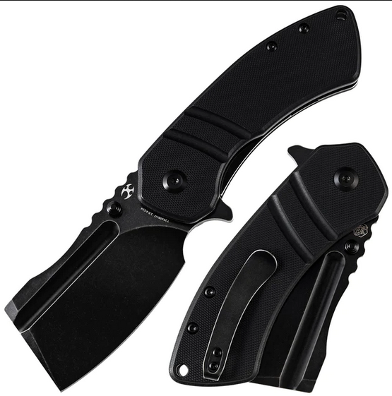 Kansept M+ Korvid Flipper Folding Knife, 154CM Black, G10 Black, T2030B1U