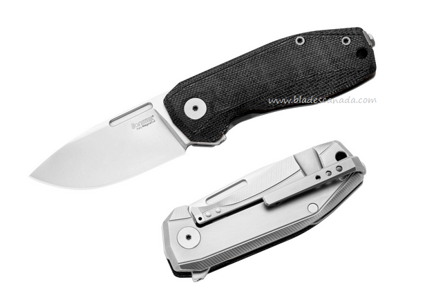 Lion Steel Nano Flipper Framelock Knife, CPM MagnaCut, Titanium/Micarta Black, NA01 CVB