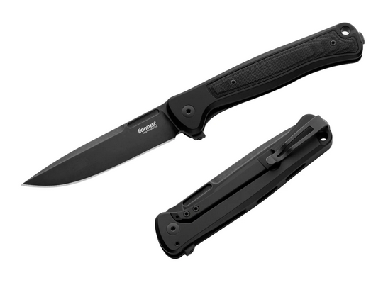 Lion Steel Skinny SK01A BB Flipper Framelock Knife, CPM MagnaCut Black, Aluminum/Micarta Black