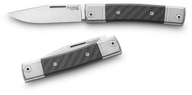 Lion Steel BestMAN Slipjoint Single Clip Folding Knife, M390, Carbon Fiber, BM1 CF