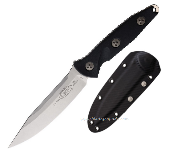 Microtech Socom Alpha S/E Fixed Blade Knife, M390 SW, G10 Black, Kydex Sheath, 11310