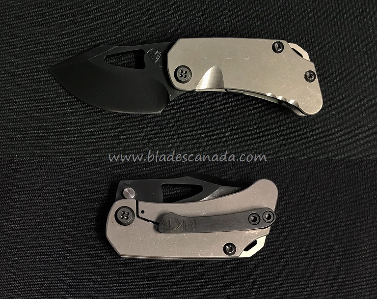 (Discontinued) Medford Eris Framelock Folding Knife, D2 Black PVD, Titanium Tumble